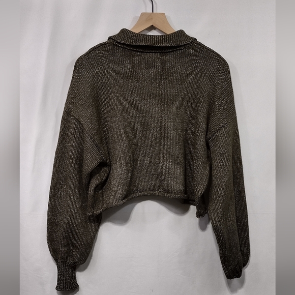 Altar'd State Cropped Sweater Women's M Green Boho Retro 90s Y2K Streetwear - Picture 5 of 9